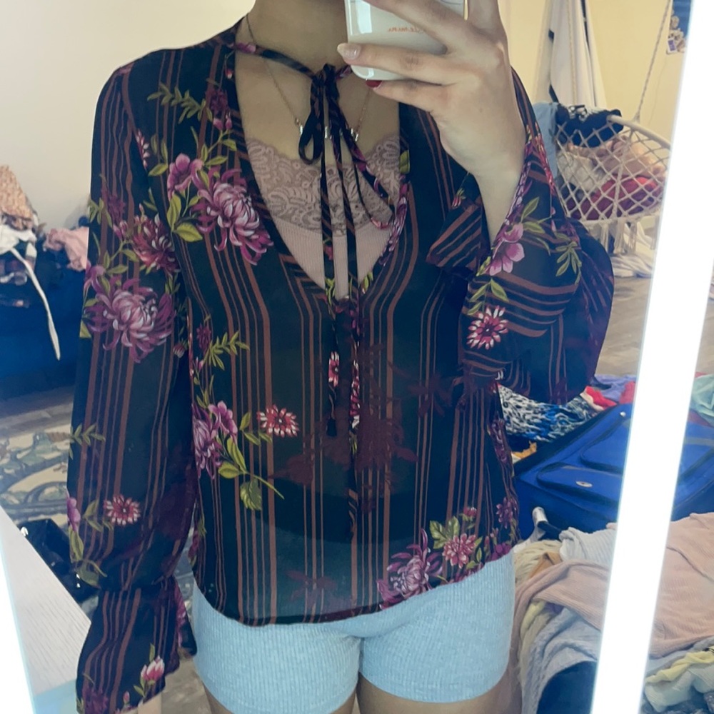 See Through Forever 21 Size S Long Sleeve